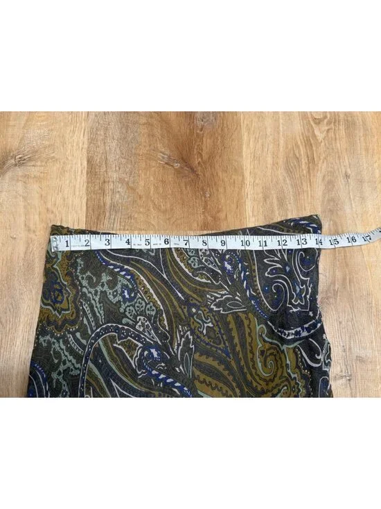 Vintage Y2K ECI New York Silk Paisley Asymmetrical Handkerchief Ruffle Skirt Sma - Picture 6 of 9